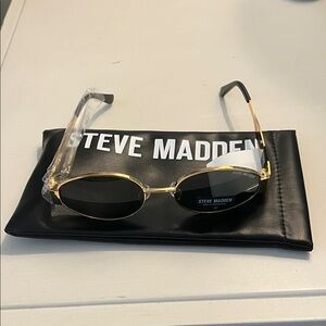 Steve Madden Gold Frame Sunglasses with Black Lenses